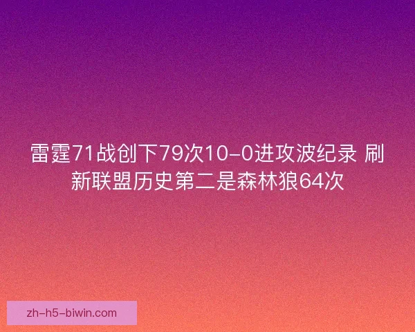 雷霆71战创下79次10-0进攻波纪录 刷新联盟历史第二是森林狼64次